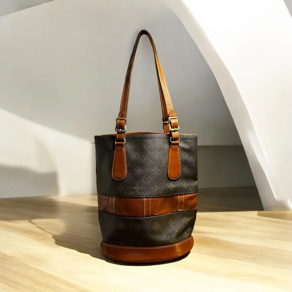 Louis Vuitton 70s Era Vintage Brown Monogram Bucket Bag - Picture 1 of 14